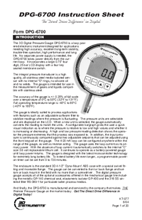 Thumbnail of document Manual - DPG-6700 VDC Powered Digital Pressure Gauge